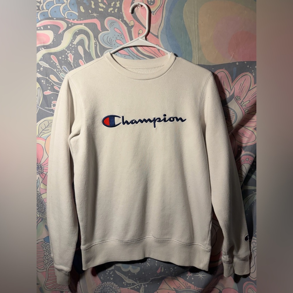 Champion White Crewneck Sweater